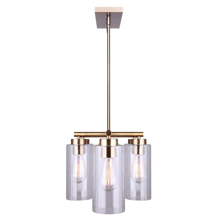 Canarm Jett 34.5in 6-Light Chandelier | Contemporary Gold Metal and Clear Glass | Dining Room & Living Room | Model ICH671B06GD