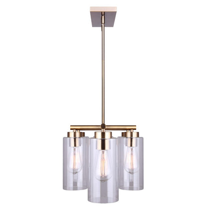 Canarm Jett 34.5in 6-Light Chandelier | Contemporary Gold Metal and Clear Glass | Dining Room & Living Room | Model ICH671B06GD