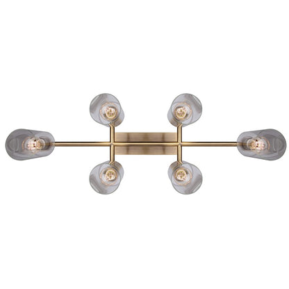 Canarm Jett 34.5in 6-Light Chandelier | Contemporary Gold Metal and Clear Glass | Dining Room & Living Room | Model ICH671B06GD