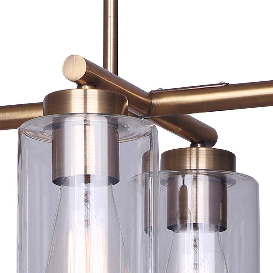 Canarm Jett 34.5in 6-Light Chandelier | Contemporary Gold Metal and Clear Glass | Dining Room & Living Room | Model ICH671B06GD