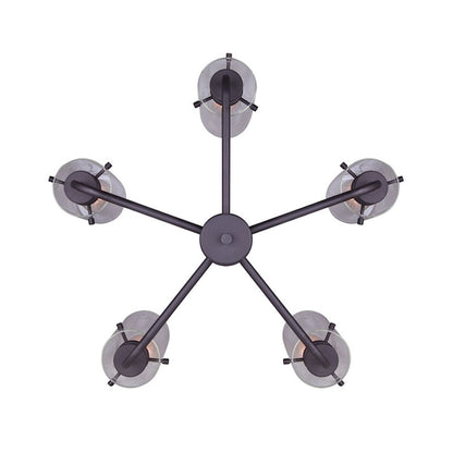 Canarm Albany 30in 5-Light Chandelier | Traditional Oil Rubbed Bronze Metal and Clear Glass | Dining Room & Living Room | Model ICH679A05ORB