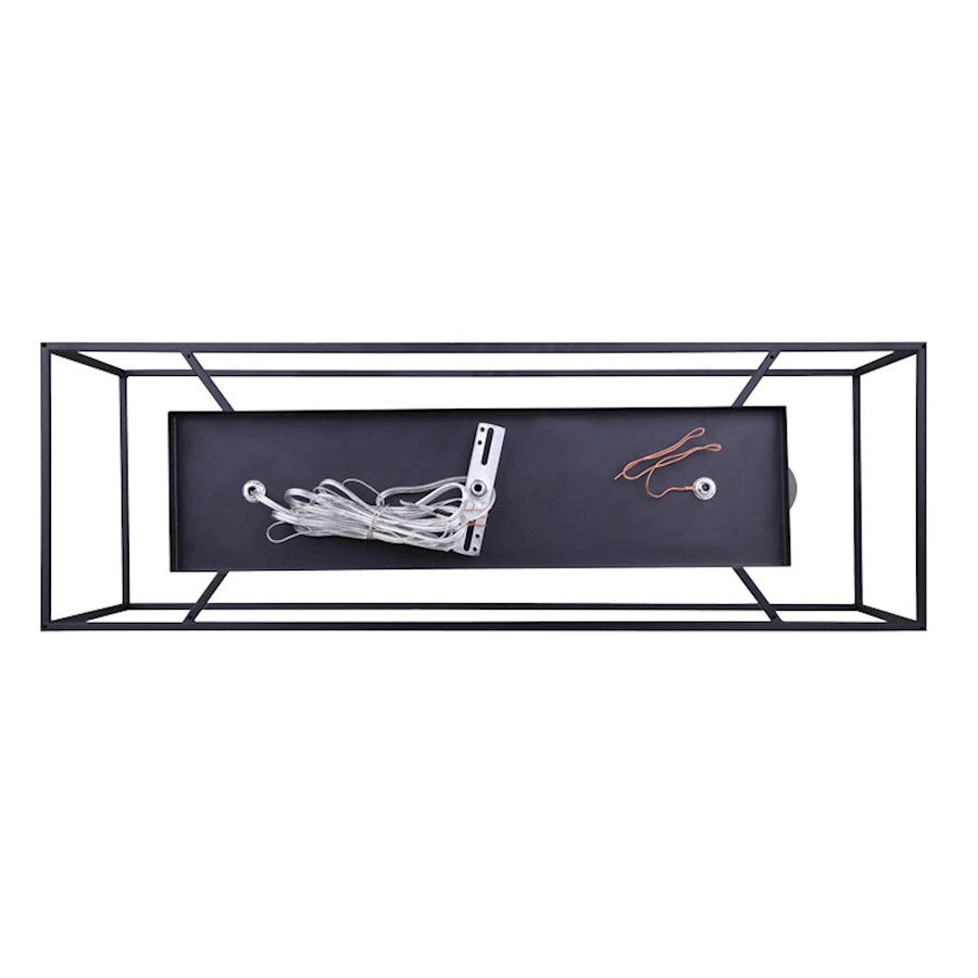 Canarm Roy 30in 4-Light Chandelier | Industrial Brushed Nickel and Matte Black Metal | Dining Room & Kitchen Island | Model ICH701A04BKN30