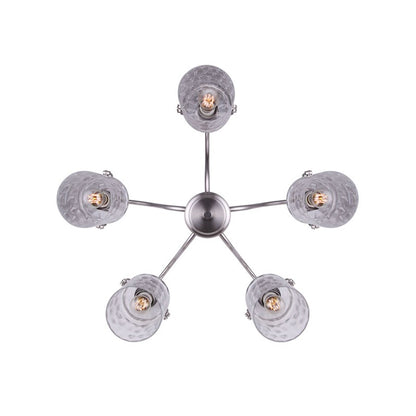 Canarm Arden 25in 5-Light Chandelier | Brushed Nickel and Clear Glass | Dining Room & Entryway | 25 x 25 x 24 in | Model ICH707A05BN
