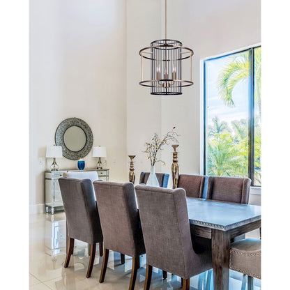 Canarm Trix 17in 3-Light Chandelier | Mid-Century Matte Black and Gold | Dining Room & Living Room | 17 x 20 in | Model ICH743B03BKG17