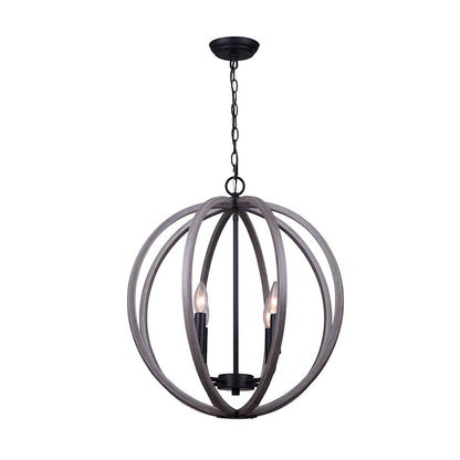 Canarm Lewis 20in 4-Light Chandelier | Brushed Dark Grey Metal | Dining Room & Living Room | 20 x 20 x 22 in | Model ICH753A04BKD20