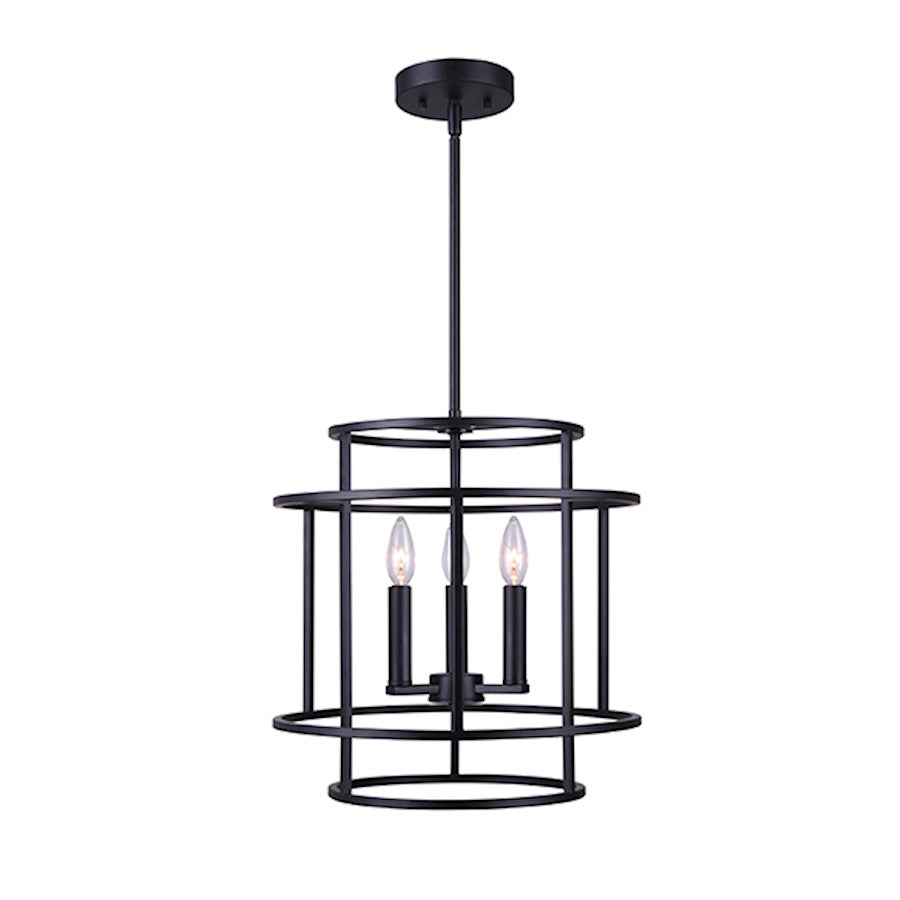 Canarm Luca 15.75in 3-Light Chandelier | Modern Black and Gold | Dining Room & Kitchen Island | 15.75 x 15.75 x 19.5 in | Model ICH757A03BK16