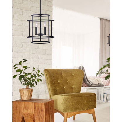 Canarm Luca 15.75in 3-Light Chandelier | Modern Black and Gold | Dining Room & Kitchen Island | 15.75 x 15.75 x 19.5 in | Model ICH757A03BK16