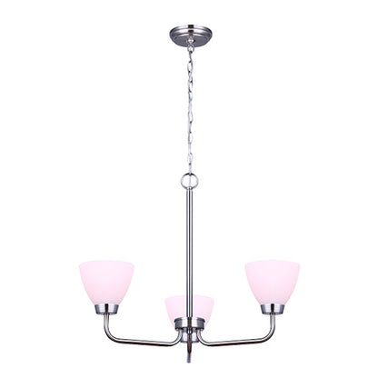 Canarm Noah 20in 3-Light Chandelier | Brushed Nickel and Flat Opal Glass | Dining Room & Living Room | 20 x 20 x 20 in | Model ICH765A03BN