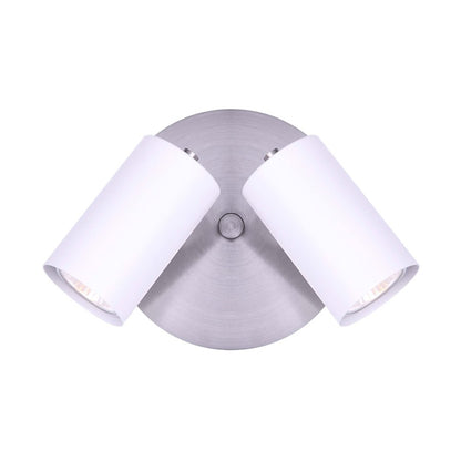 Canarm Kingston 10in 2-Light Track Light | Brushed Nickel & White | Kitchen & Living Room Accent | 10 x 5 x 6 in | Model ICW1015A02BNW10
