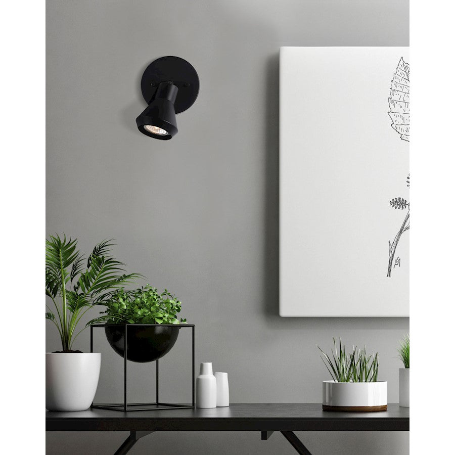 Canarm Byck 5in 1-Light Track Light | Matte Black | Kitchen & Basement Task Lighting | 5 x 5 x 6 in | Model ICW1020A01BK10