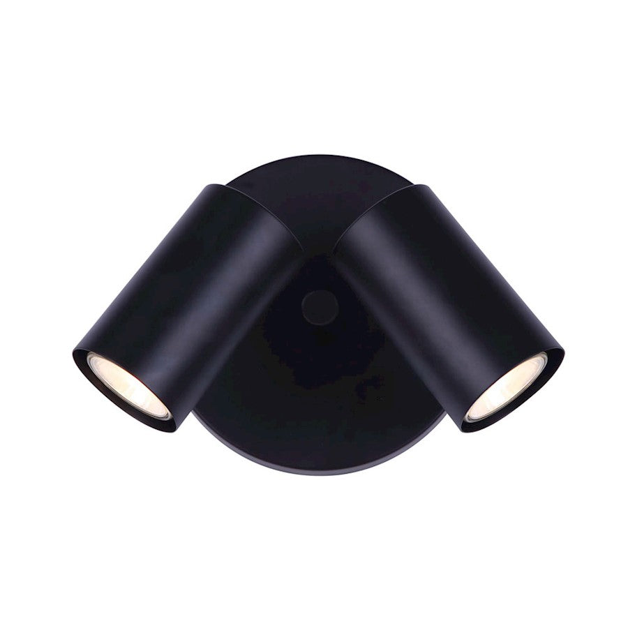 Canarm Marena 2-Light Track Light | Modern Black and Metal | Kitchen & Accent Lighting | 10 x 6 x 5 in | Model ICW1022A02BK10