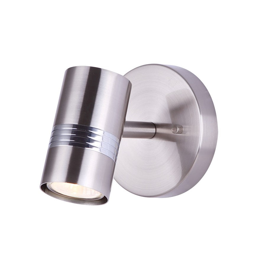Canarm Aldi 5in 1-Light Track Light | Brushed Nickel and Chrome | Kitchen & Task Lighting | 5 x 5 x 6 in | Model ICW1058A01BNC10