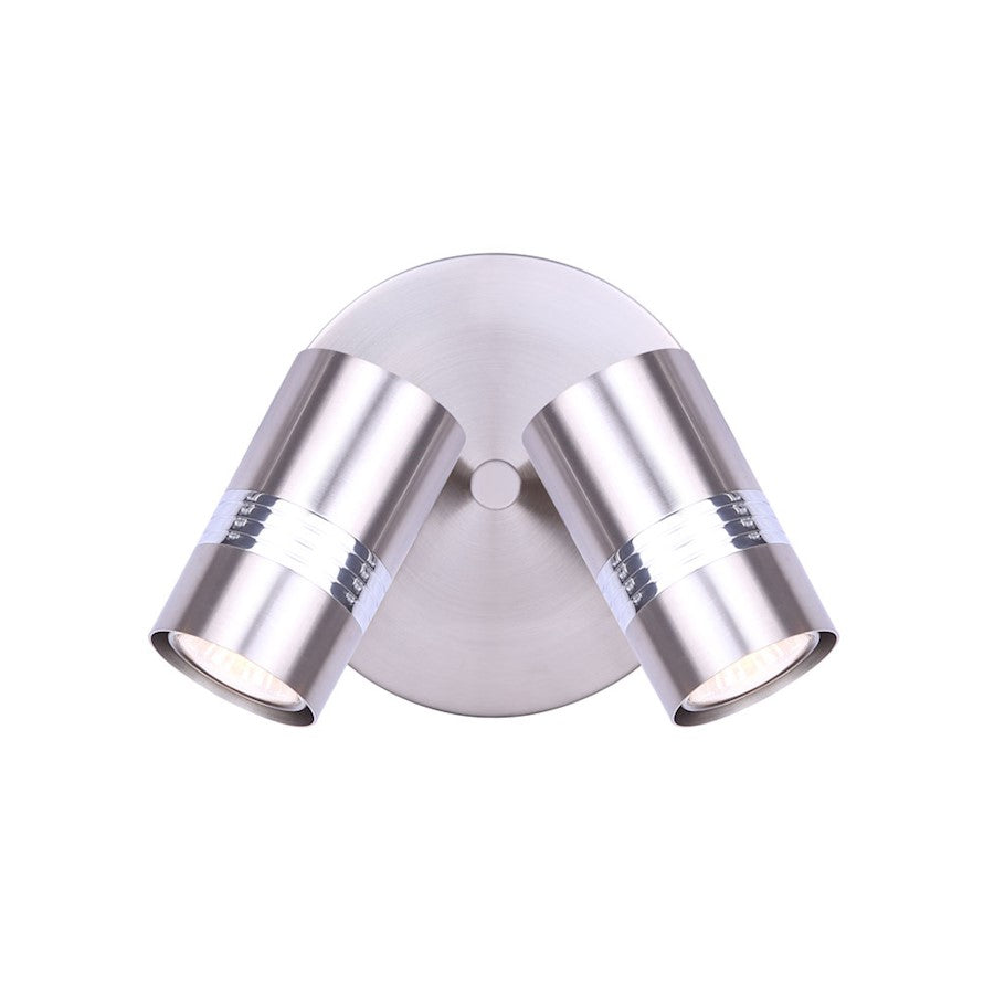 Canarm Aldi 10in 2-Light Track Light | Brushed Nickel and Chrome | Kitchen & Task Lighting | 10 x 6 x 6 in | Model ICW1058A02BNC10