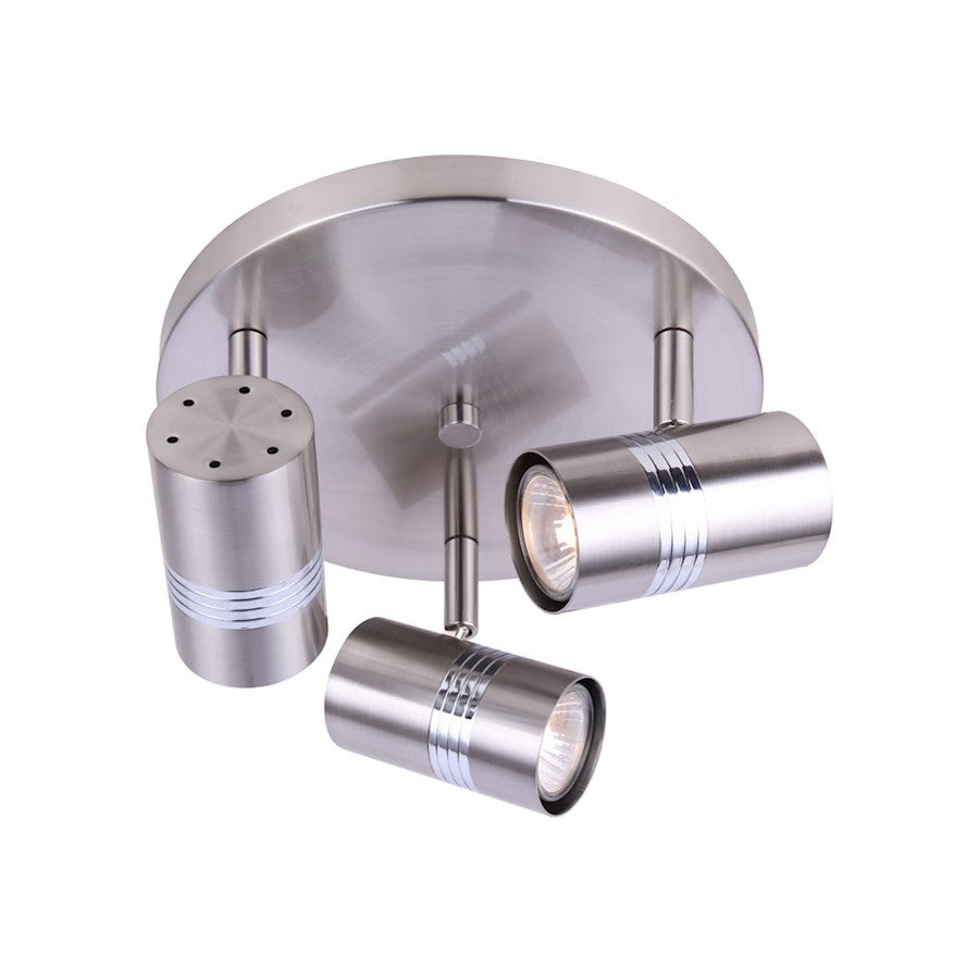 Canarm Aldi 13in 3-Light Track Light | Brushed Nickel and Chrome | Kitchen & Task Lighting | 13 x 13 x 6 in | Model ICW1058A03BNC10