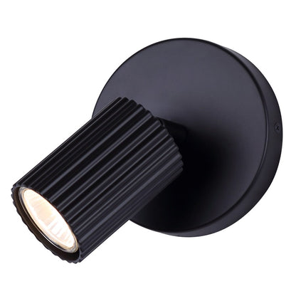 Canarm Rexton 5in 1-Light Track Light | Matte Black Steel | Hallway & Entryway Accent | 5 x 5 x 6 in | Model ICW1119A01BK10
