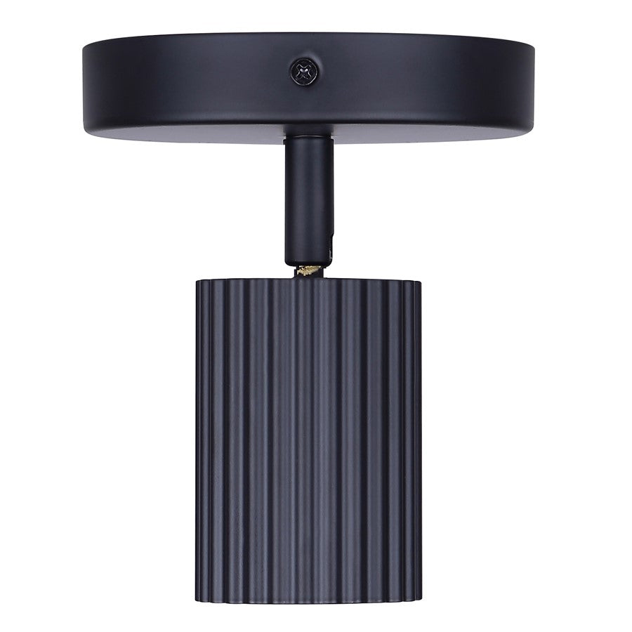 Canarm Rexton 5in 1-Light Track Light | Matte Black Steel | Hallway & Entryway Accent | 5 x 5 x 6 in | Model ICW1119A01BK10