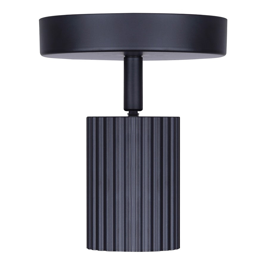 Canarm Rexton 5in 1-Light Track Light | Matte Black Steel | Hallway & Entryway Accent | 5 x 5 x 6 in | Model ICW1119A01BK10
