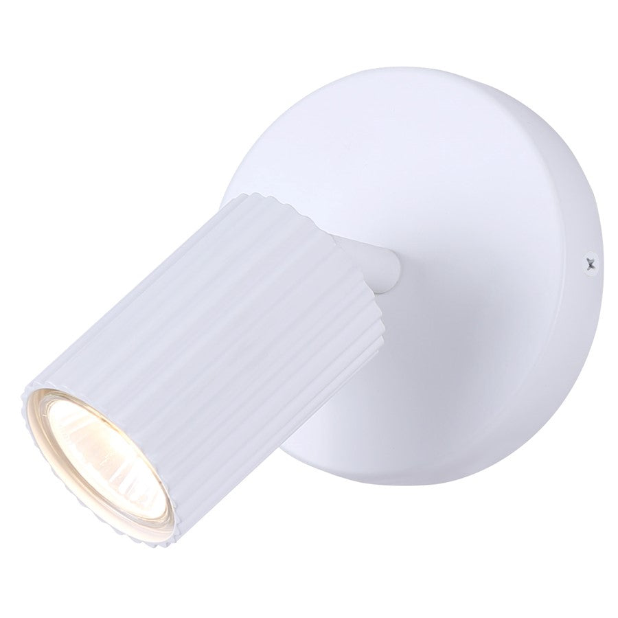 Canarm Rexton 4.75in 1-Light Track Lighting | Matte White Steel | Kitchen & Hallway | 4.75 x 4.75 x 5.75 in | Model ICW1119A01WH10