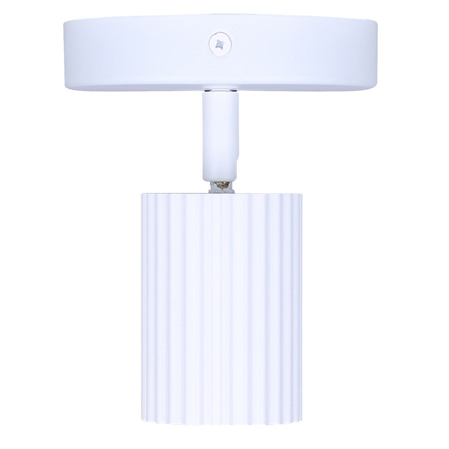 Canarm Rexton 4.75in 1-Light Track Lighting | Matte White Steel | Kitchen & Hallway | 4.75 x 4.75 x 5.75 in | Model ICW1119A01WH10