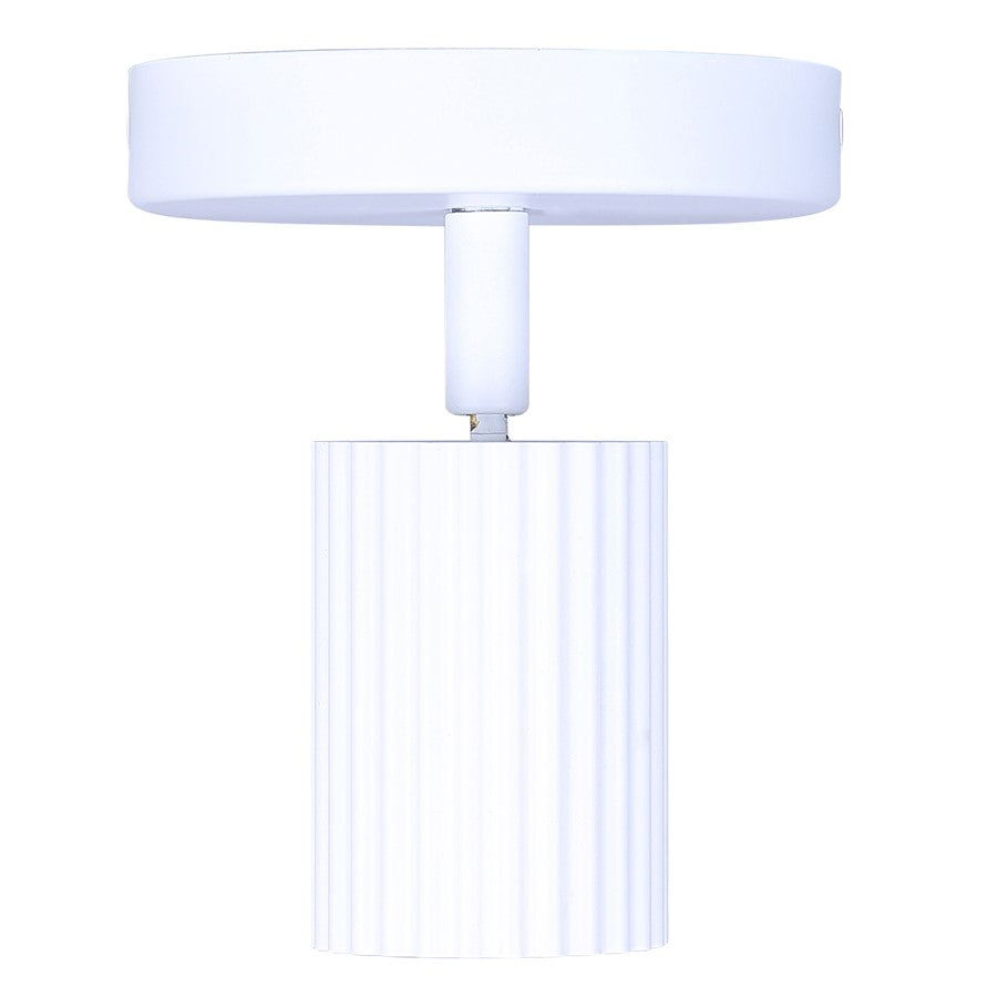 Canarm Rexton 4.75in 1-Light Track Lighting | Matte White Steel | Kitchen & Hallway | 4.75 x 4.75 x 5.75 in | Model ICW1119A01WH10