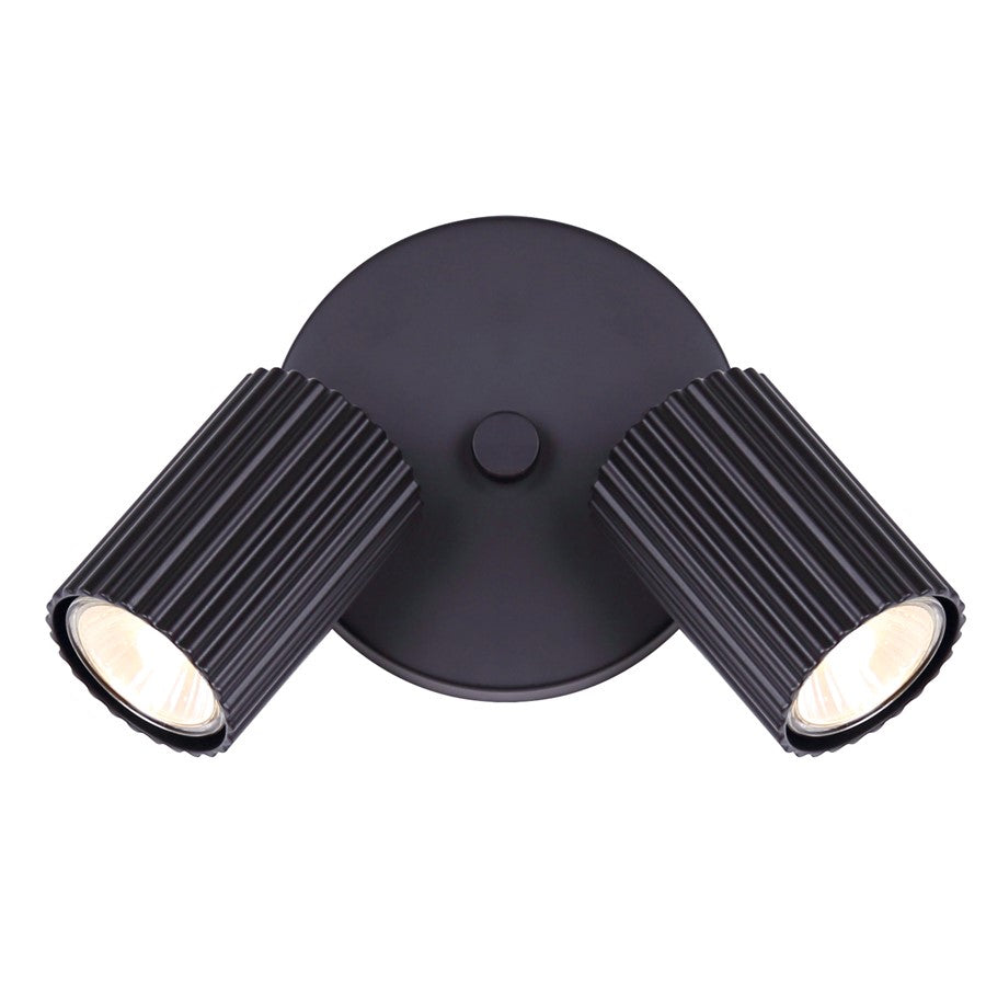 Canarm Rexton 5.5in 2-Light Track Lighting | Matte Black Steel | Hallway & Bedroom | 5.5 x 5 x 5.75 in | Model ICW1119A02BK10