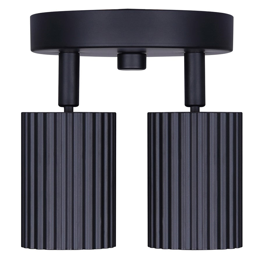 Canarm Rexton 5.5in 2-Light Track Lighting | Matte Black Steel | Hallway & Bedroom | 5.5 x 5 x 5.75 in | Model ICW1119A02BK10