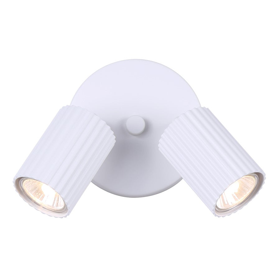 Canarm Rexton 5.5in 2-Light Track Lighting | Matte White Steel | Kitchen & Office | 5.5 x 5 x 5.75 in | Model ICW1119A02WH10