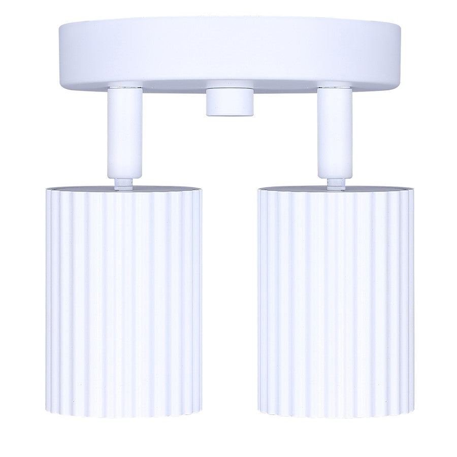 Canarm Rexton 5.5in 2-Light Track Lighting | Matte White Steel | Kitchen & Office | 5.5 x 5 x 5.75 in | Model ICW1119A02WH10