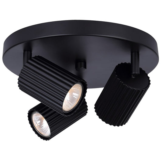 Canarm Rexton 9.8in 3-Light Track Lighting | Matte Black Steel | Living Room & Kitchen | 9.8 x 9.85 x 5.75 in | Model ICW1119A03BK10