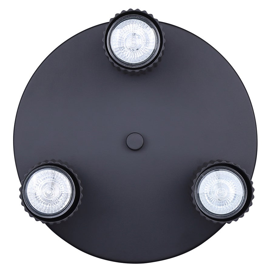 Canarm Rexton 9.8in 3-Light Track Lighting | Matte Black Steel | Living Room & Kitchen | 9.8 x 9.85 x 5.75 in | Model ICW1119A03BK10
