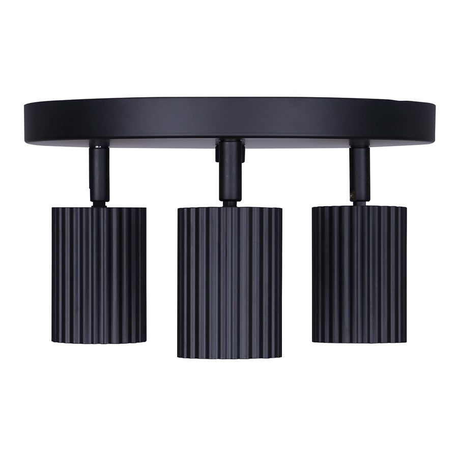 Canarm Rexton 9.8in 3-Light Track Lighting | Matte Black Steel | Living Room & Kitchen | 9.8 x 9.85 x 5.75 in | Model ICW1119A03BK10