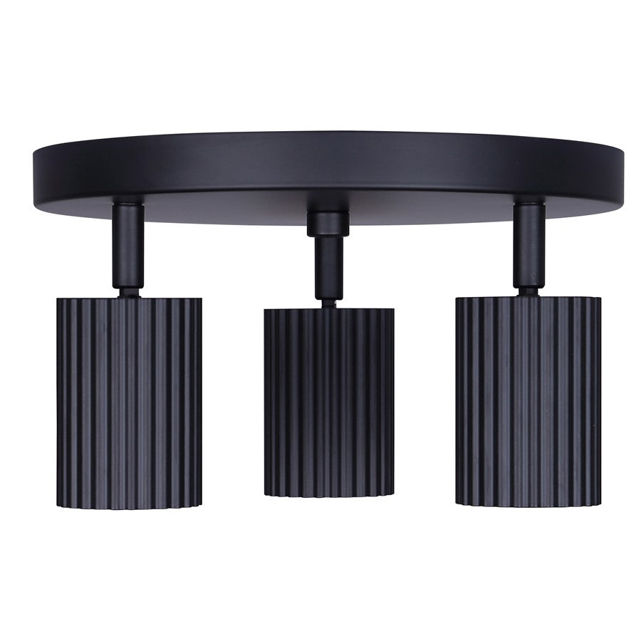 Canarm Rexton 9.8in 3-Light Track Lighting | Matte Black Steel | Living Room & Kitchen | 9.8 x 9.85 x 5.75 in | Model ICW1119A03BK10