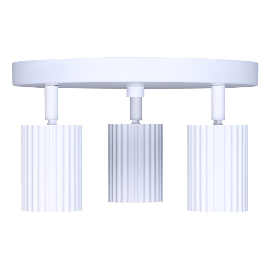 Canarm Rexton 9in 3-Light Track Lighting | Matte White Steel | Kitchen & Hallway Accent | 9.8 x 9.85 x 5.75 in | Model ICW1119A03WH10