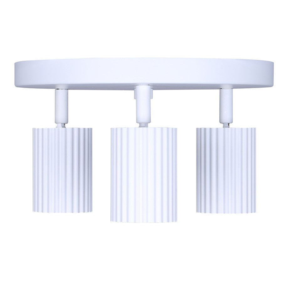 Canarm Rexton 9in 3-Light Track Lighting | Matte White Steel | Kitchen & Hallway Accent | 9.8 x 9.85 x 5.75 in | Model ICW1119A03WH10