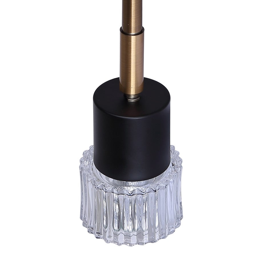 Canarm Elsee 9in 1-Light Track Lighting | Black/Gold Steel and Clear Ribbed Glass | Hallway & Bedroom Accent | Model ICW1161A01BKG10