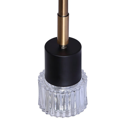 Canarm Elsee 9in 1-Light Track Lighting | Black/Gold Steel and Clear Ribbed Glass | Hallway & Bedroom Accent | Model ICW1161A01BKG10