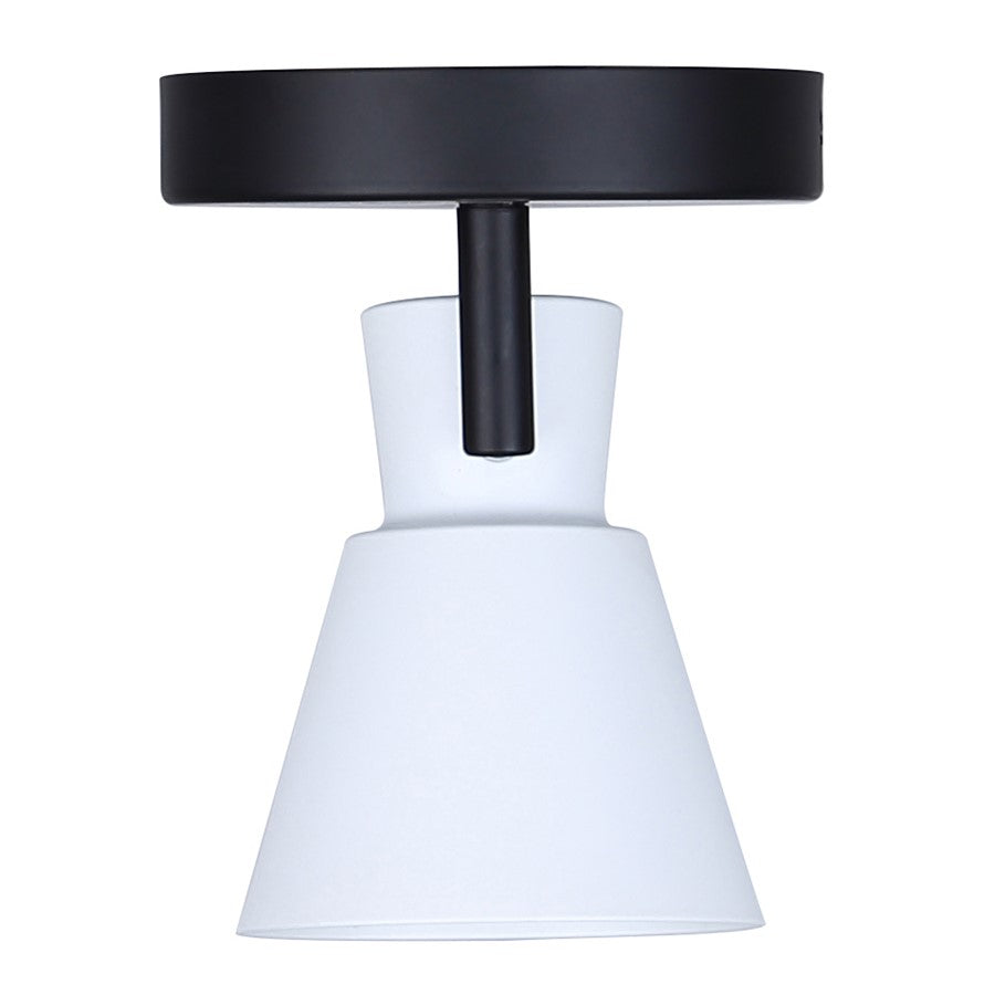 Canarm Radley 5in 1-Light Track Lighting | Matte Black and White Metal | Hallway & Kitchen Accent | 5 x 4 x 6 in | Model ICW1163A01BW10
