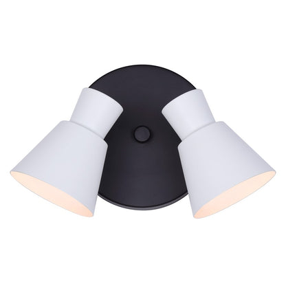 Canarm Radley 10in 2-Light Track Lighting | Matte Black and White Metal | Living Room & Kitchen Accent | 10 x 6 x 6 in | Model ICW1163A02BW10