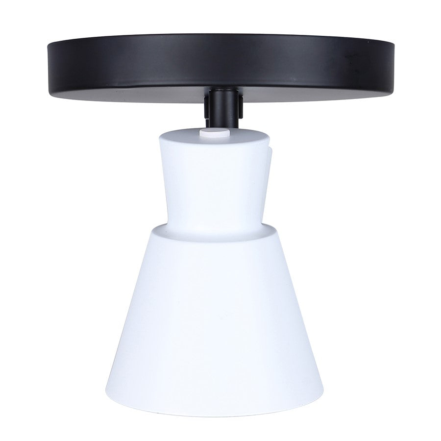 Canarm Radley 10in 2-Light Track Lighting | Matte Black and White Metal | Living Room & Kitchen Accent | 10 x 6 x 6 in | Model ICW1163A02BW10