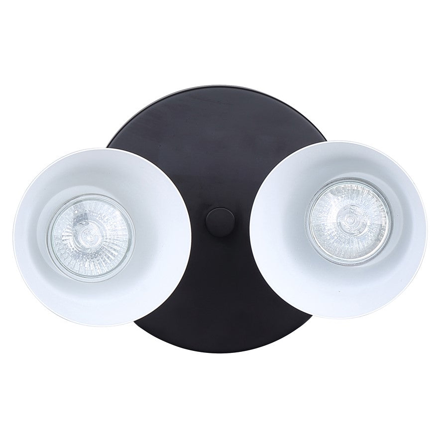 Canarm Radley 10in 2-Light Track Lighting | Matte Black and White Metal | Living Room & Kitchen Accent | 10 x 6 x 6 in | Model ICW1163A02BW10