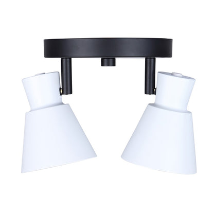 Canarm Radley 10in 2-Light Track Lighting | Matte Black and White Metal | Living Room & Kitchen Accent | 10 x 6 x 6 in | Model ICW1163A02BW10