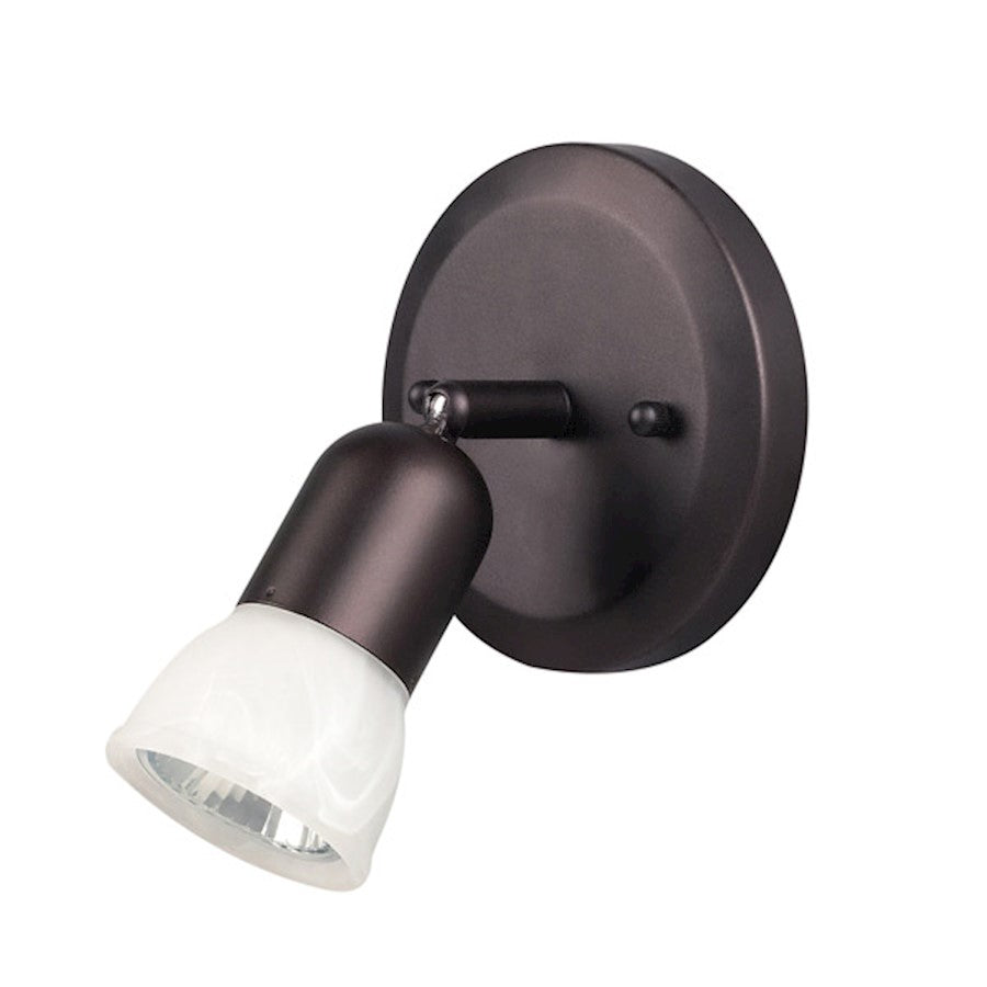 Canarm James 5in 1-Light Flush Mount | Oil Rubbed Bronze Steel & Alabaster Glass | Hallway & Bedroom Ceiling Light | Model ICW356A01ORB10