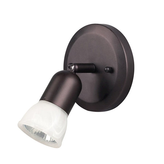 Canarm James 5in 1-Light Flush Mount | Oil Rubbed Bronze Steel & Alabaster Glass | Hallway & Bedroom Ceiling Light | Model ICW356A01ORB10
