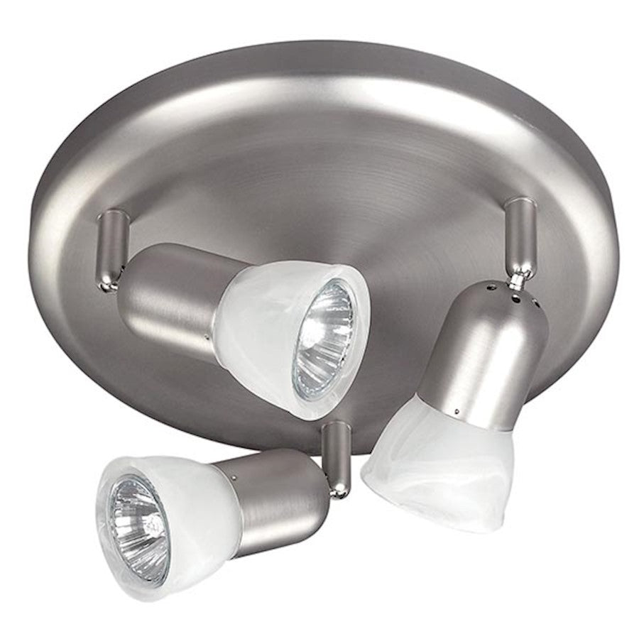 Canarm James 10in 3-Light Flush Mount | Brushed Pewter Steel & Alabaster Glass | Kitchen & Dining Room Ceiling Light | Model ICW356A03BPT10