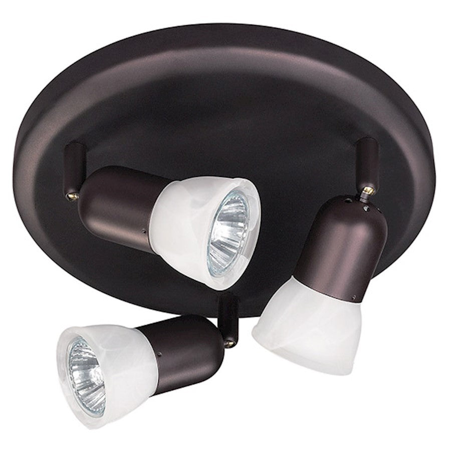 Canarm James 10in 3-Light Flush Mount | Oil Rubbed Bronze and White Alabaster Glass | Bedroom & Hallway | 10 x 10 x 4 in | Model ICW356A03ORB10