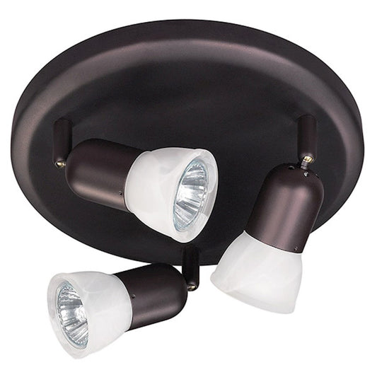 Canarm James 10in 3-Light Flush Mount | Oil Rubbed Bronze and White Alabaster Glass | Bedroom & Hallway | 10 x 10 x 4 in | Model ICW356A03ORB10