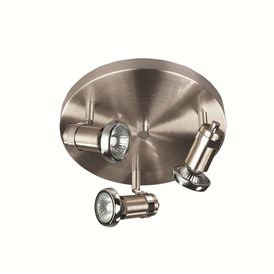 Canarm Shay 10in 3-Light Flush Mount | Brushed Pewter and Polished Chrome | Kitchen & Hallway | 10 x 10 x 5 in | Model ICW391A03BCH10
