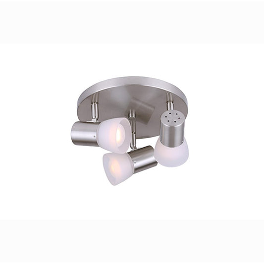 Canarm Hudson 10in 3-Light Track Light | Brushed Nickel and Frosted Glass | Kitchen & Living Room | 10 x 10 x 10 in | Model ICW517A03BN
