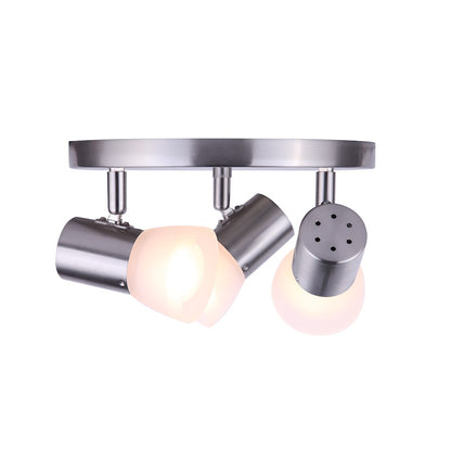 Canarm Hudson 10in 3-Light Track Light | Brushed Nickel and Frosted Glass | Kitchen & Living Room | 10 x 10 x 10 in | Model ICW517A03BN