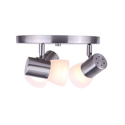 Canarm Hudson 10in 3-Light Track Light | Brushed Nickel and Frosted Glass | Kitchen & Living Room | 10 x 10 x 10 in | Model ICW517A03BN